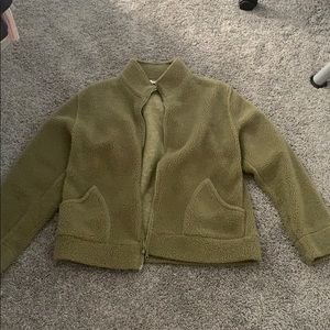 green teddy jacket